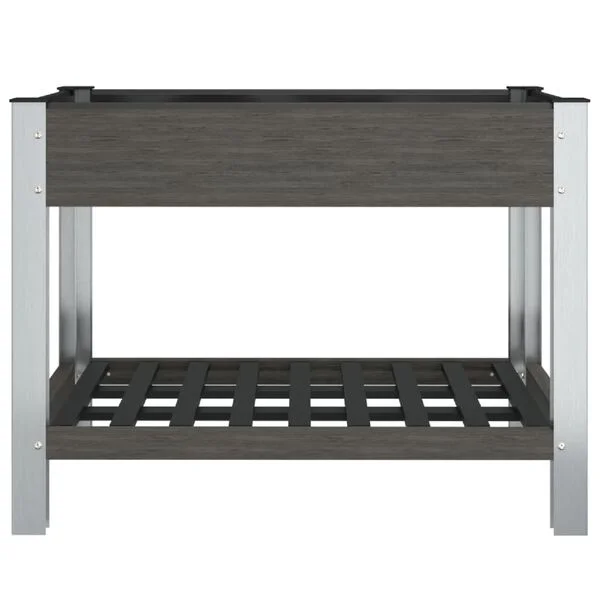 vidaXL Lit surélevé de jardin avec étagère Gris 100x50x75 cm WPC