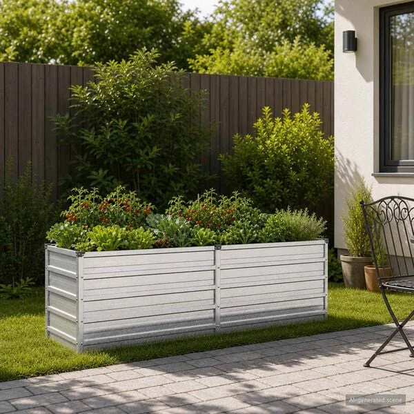 vidaXL Jardin surélevé Argenté 160 x 40 x 55 cm galvanisé