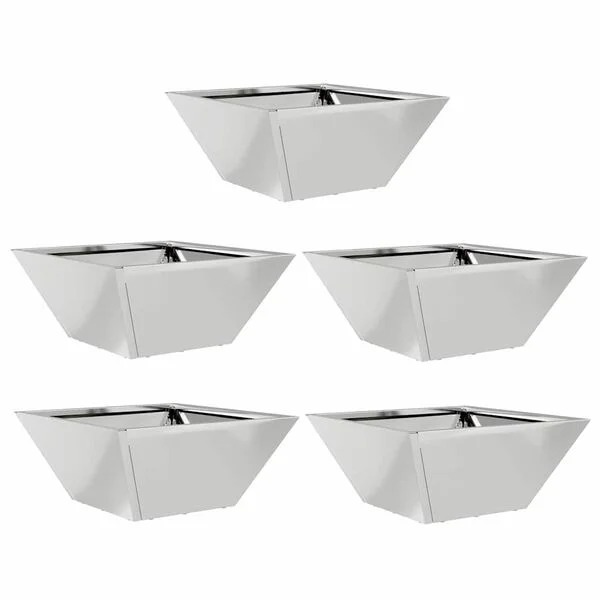 vidaXL Cache-pot de jardin 5 pc Argenté 35 x 35 x 15 cm