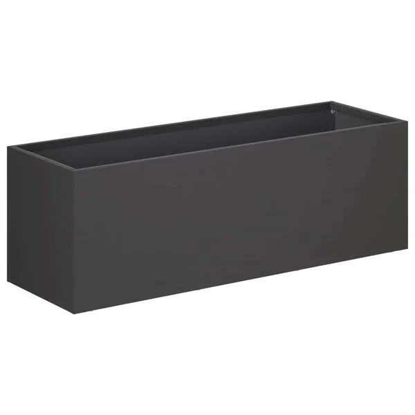 vidaXL Cache-pot de jardin Noir 60 x 20 x 20 cm Acier laminé à froid