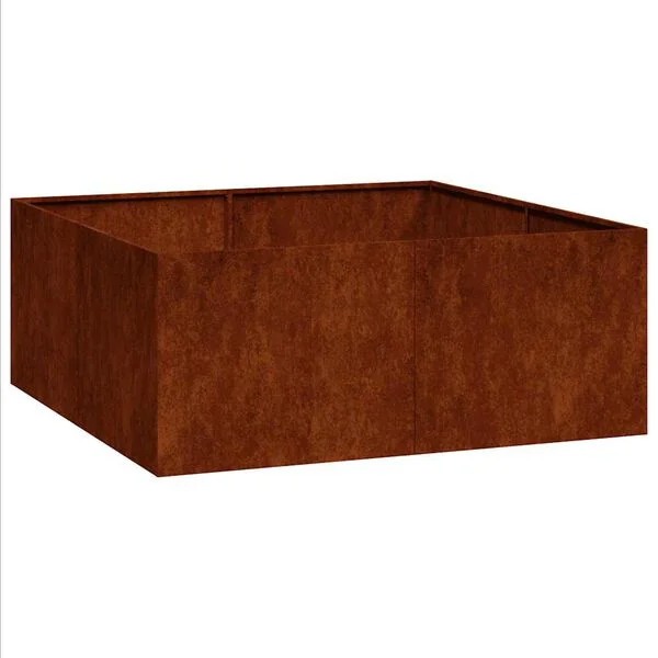 vidaXL Jardinière rouillé 100x100x40 cm acier inoxydable