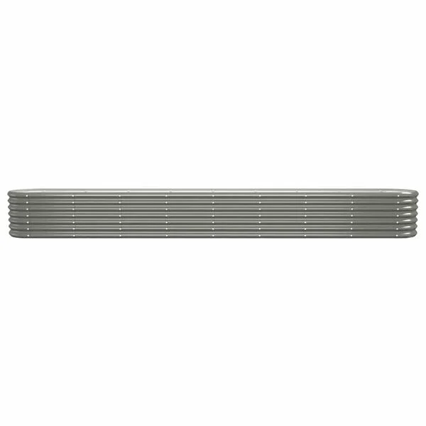 vidaXL Lit surélevé de jardin Acier galvanisé 332x40x36 cm gris