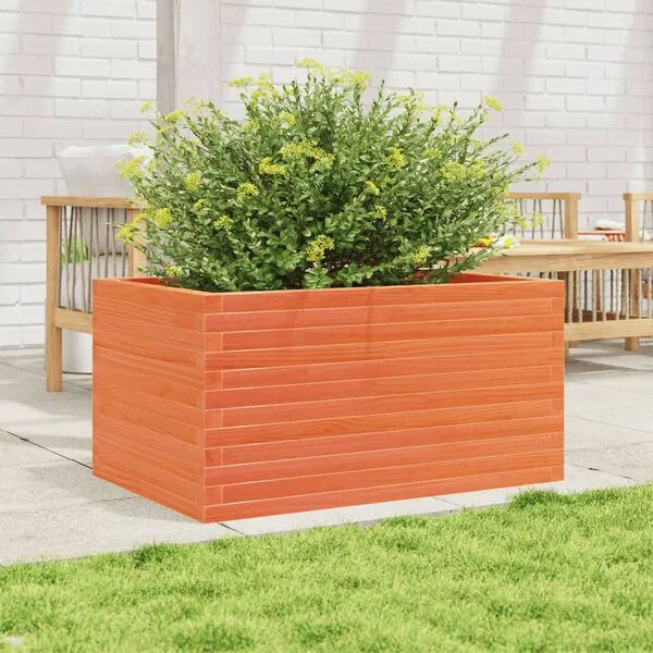 vidaXL Jardinière cire marron 90x60x46 cm bois de pin massif
