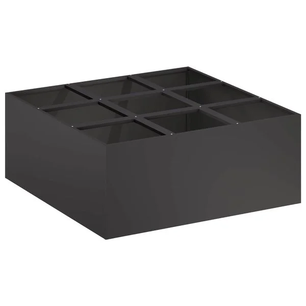 vidaXL Cache-pot de jardin Noir 100 x 100 x 40 cm Acier laminé à froid