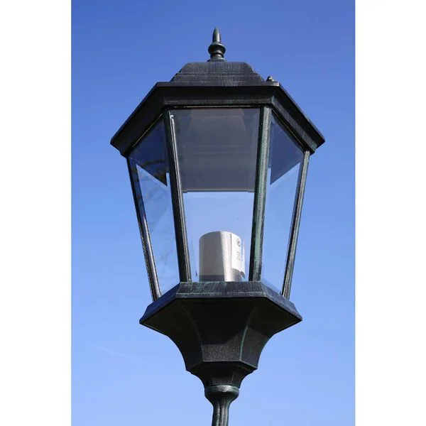 vidaXL Lampadaire de jardin 3 bras 230 cm Vert foncé/Noir Aluminium