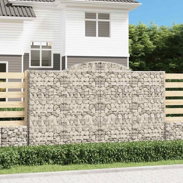 vidaXL Paniers à gabions arqués 15 pcs 300x50x180/200 cm fer galvanisé