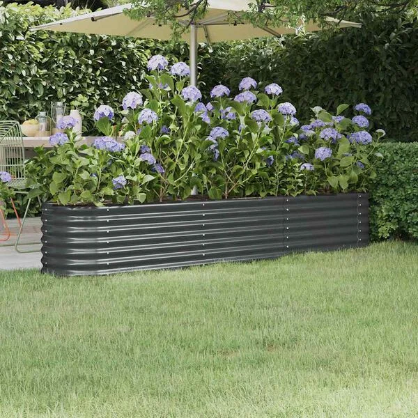 vidaXL Lit surélevé de jardin Acier galvanisé Anthracite