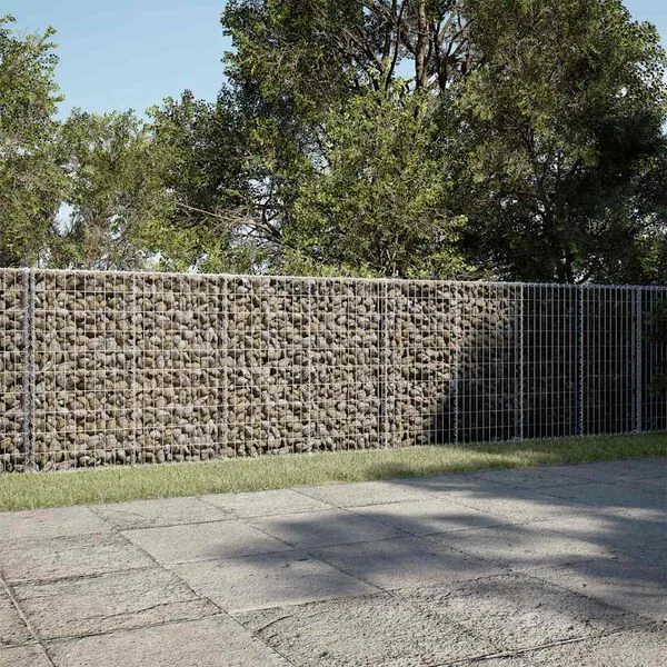 vidaXL Panier gabion avec couvercle 650x100x100 cm fer galvanisé