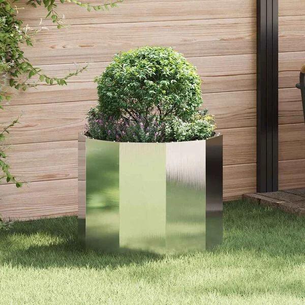 vidaXL Jardinière Argent 60 x 60 x 50 cm Acier inoxydable