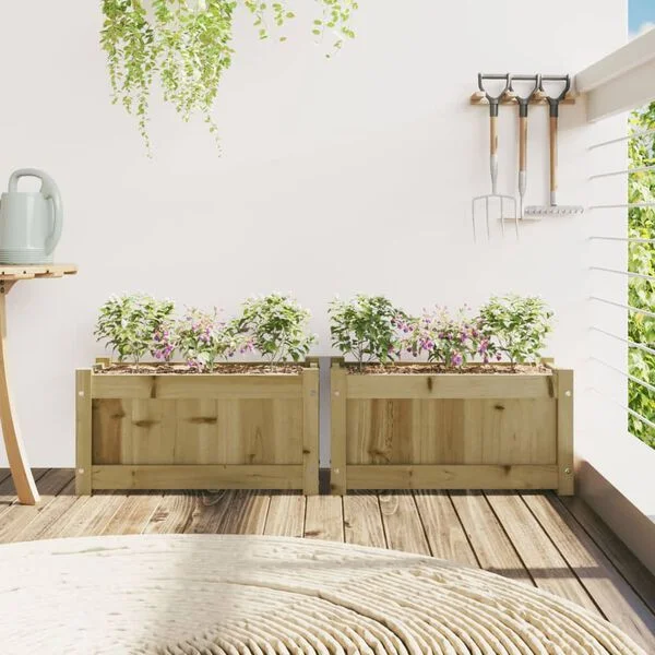vidaXL Jardinières 2 pcs bois de pin imprégné