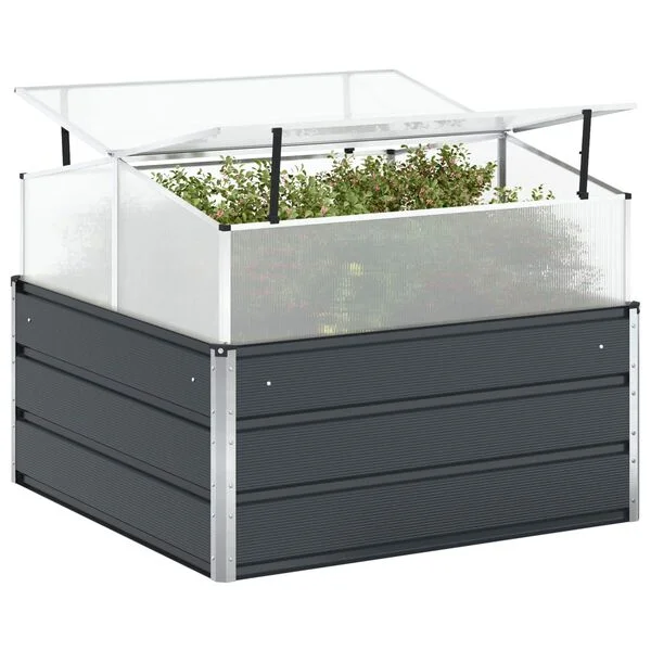 vidaXL Jardinière Anthracite 100 x 100 x 77 cm Acier galvanisé