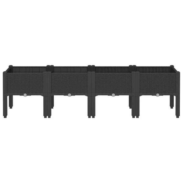 vidaXL Jardinière avec pieds noir 160x40x42 cm PP
