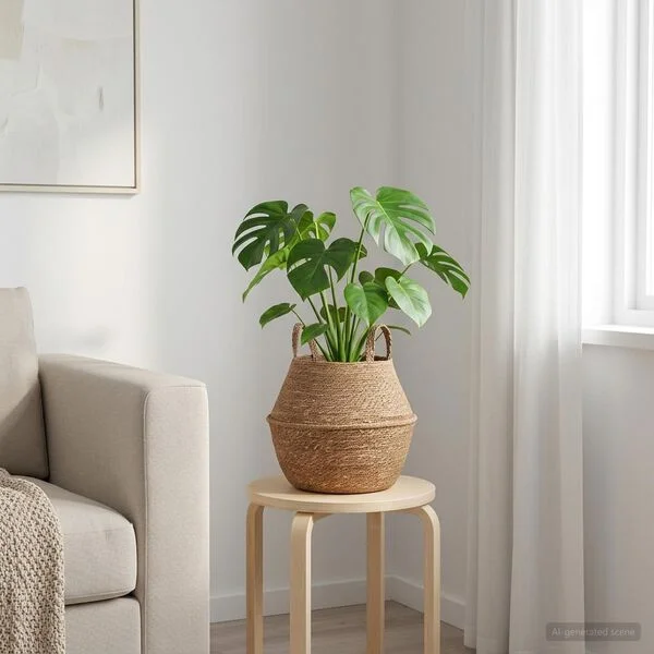 vidaXL Pot de plante avec poignées Naturel Ø 22 x 20 cm