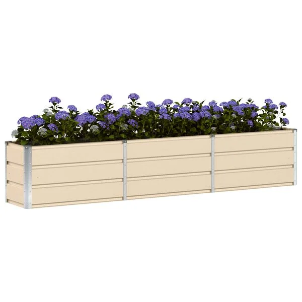 vidaXL Jardinière Ivoire 240 x 40 x 45 cm Acier