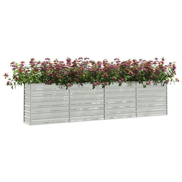 vidaXL Lit surélevé de jardin 320x40x77 cm Acier galvanisé Argenté