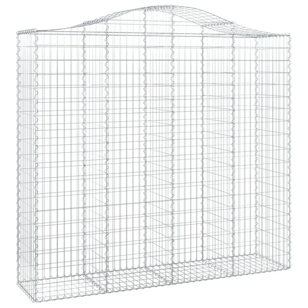 vidaXL Paniers à gabions arqués 3 pcs 200x50x180/200 cm Fer galvanisé