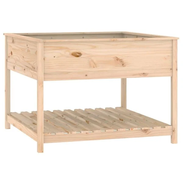 vidaXL Jardinière avec étagère 111, 5x111, 5x81 cm Bois massif de pin