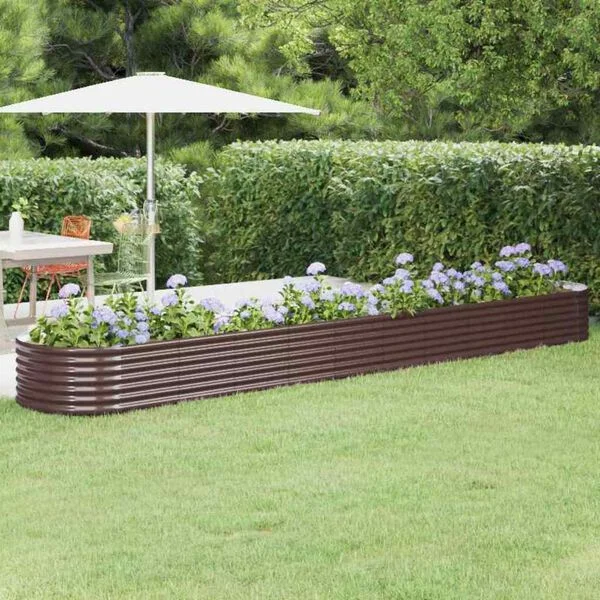 vidaXL Lit surélevé de jardin Acier galvanisé marron