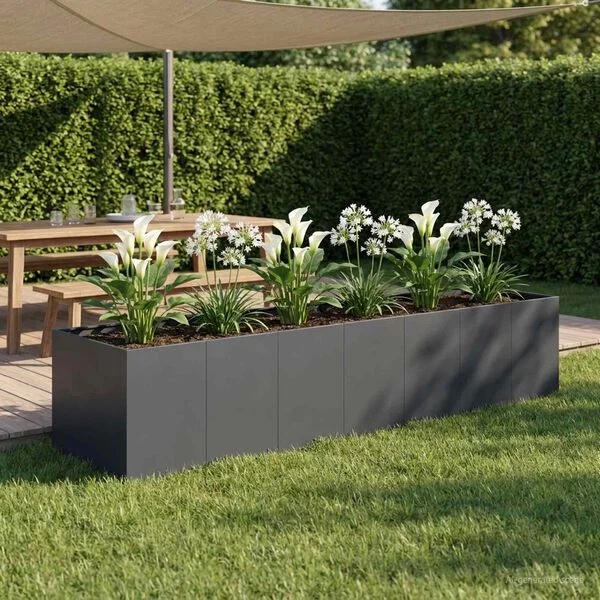 vidaXL Cache-pot de jardin Anthracite 280 x 80 x 60 cm