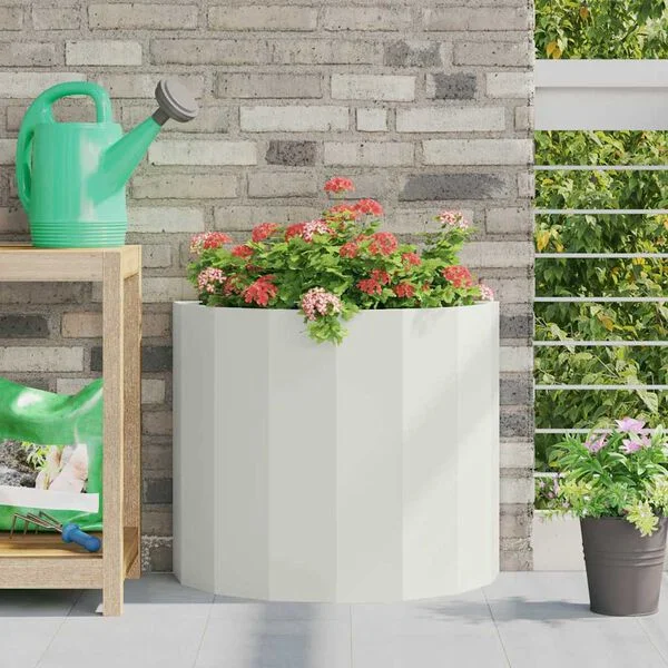 vidaXL Jardinière Blanc 60 x 30 x 50 cm Acier