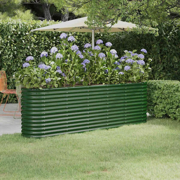 vidaXL Lit surélevé de jardin Acier galvanisé 224x40x68 cm Vert