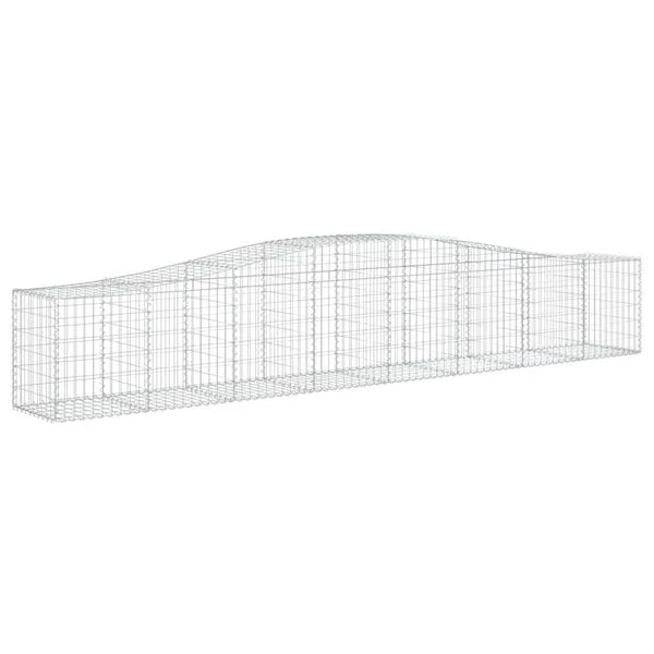 vidaXL Panier de gabions arqué 400x50x60/80 cm Fer galvanisé