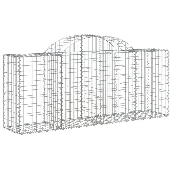 vidaXL Paniers à gabions arqués 9 pcs 200x50x80/100 cm Fer galvanisé