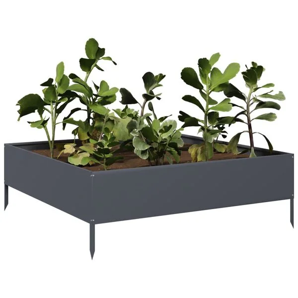 vidaXL Lit surélevé de jardin anthracite 100x100x33, 5 cm acier