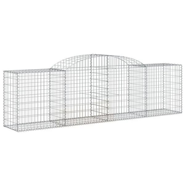 vidaXL Paniers à gabions arqués 4 pcs 300x50x80/100 cm fer galvanisé
