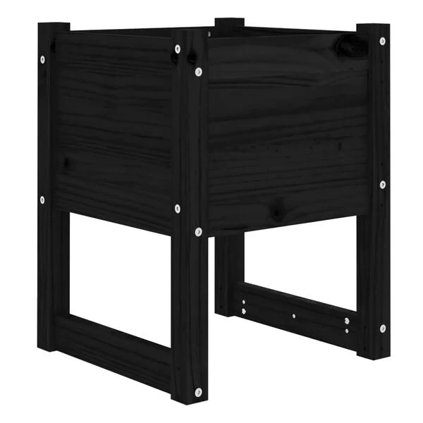 vidaXL Jardinière Noir 40x40x52, 5 cm Bois massif de pin