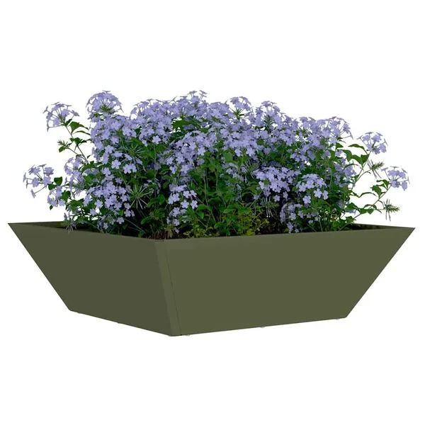 vidaXL Cache-pot de jardin Vert olive 50 x 50 x 15 cm