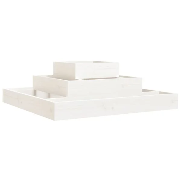 vidaXL Jardinière Blanc 80x80x27 cm Bois massif de pin