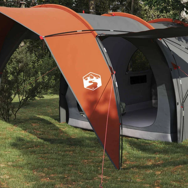 vidaXL Tente tunnel 6 personne Gris et orange