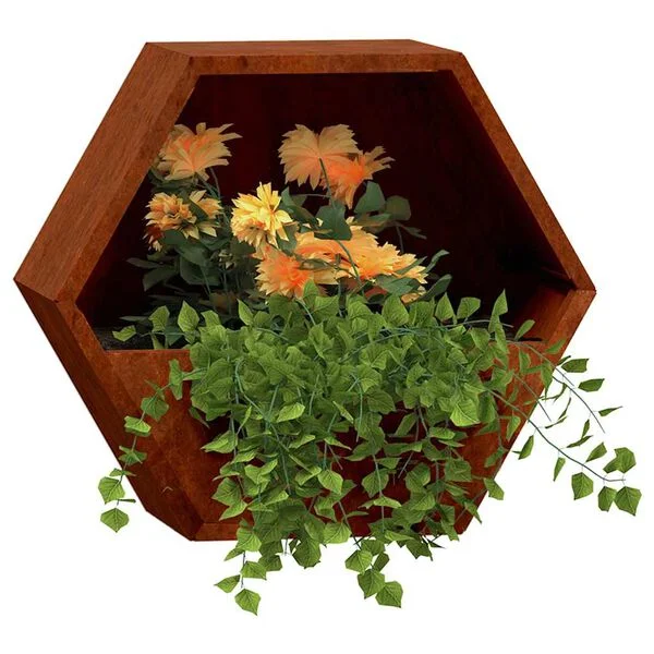 vidaXL Jardinières murales 2 pcs Rouillé Acier corten 46x10x40 cm