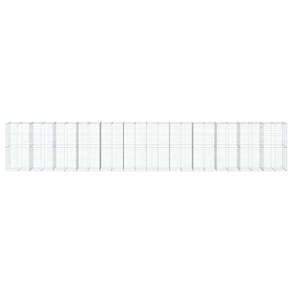 vidaXL Panier gabion avec couvercle 1200x100x200 cm fer galvanisé