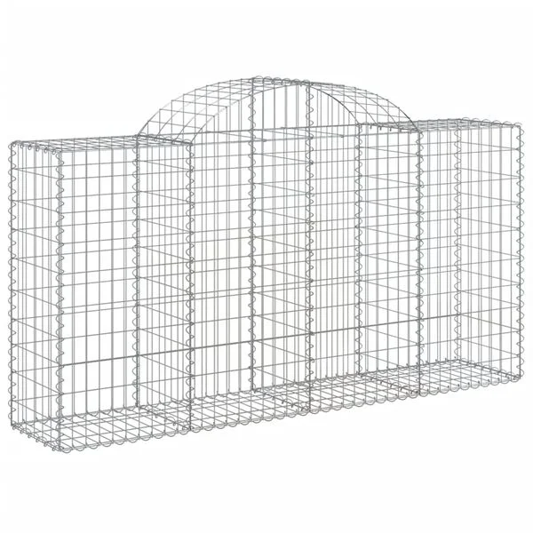 vidaXL Paniers à gabions arqués 3 pcs 200x50x100/120 cm fer galvanisé
