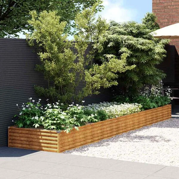 vidaXL Lit surélevé de jardin 482x100x36 cm acier corten