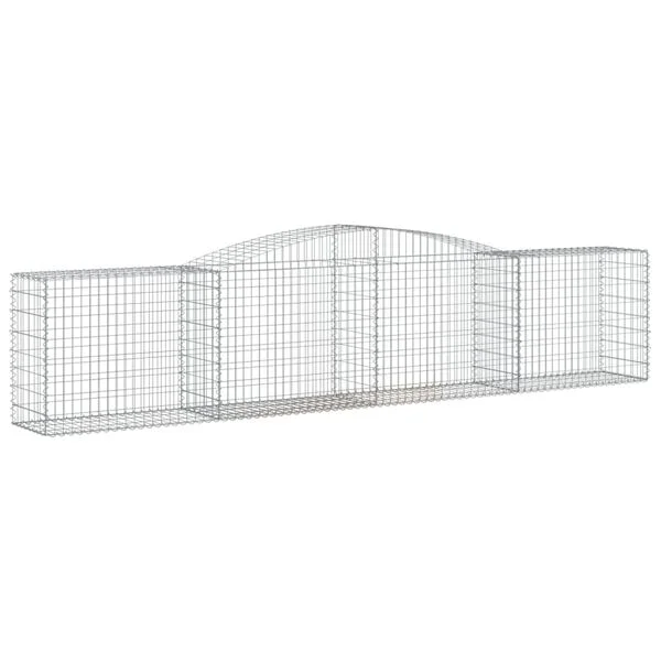 vidaXL Panier de gabions arqué 400x50x80/100 cm Fer galvanisé