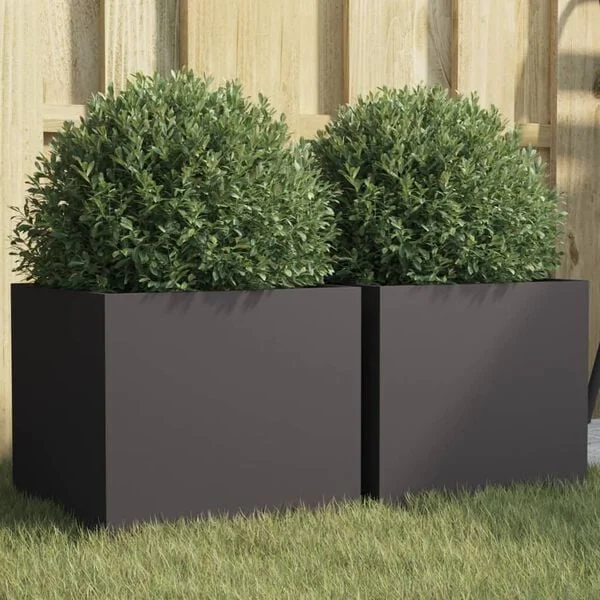 vidaXL Jardinières 2 pcs noir 32x30x29 cm acier