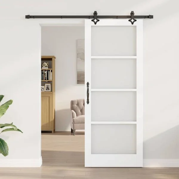 vidaXL Porte coulissante ORKDAL 83 x 211 cm Blanc et noir