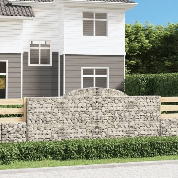 vidaXL Panier de gabions arqué 300x30x120/140 cm Fer galvanisé