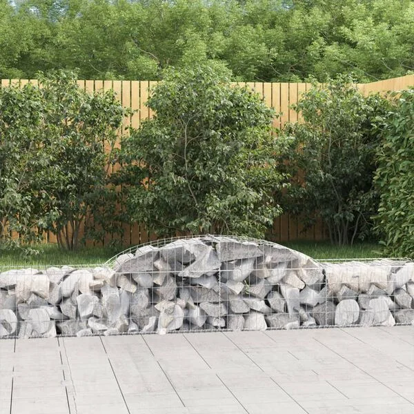 vidaXL Paniers à gabions arqués 7 pcs 300x50x40/60 cm fer galvanisé