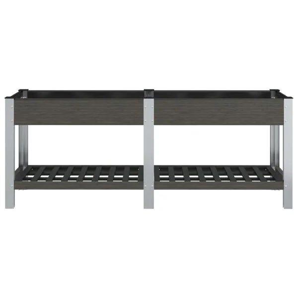 vidaXL Lit surélevé de jardin avec étagère Gris 200x50x75 cm WPC