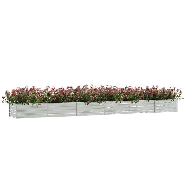 vidaXL Lit surélevé de jardin 600x80x45 cm Acier galvanisé Argenté