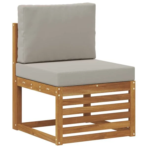 vidaXL Ensemble de canapés d'extérieur 5 pc Naturel et gris clair