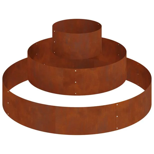 vidaXL Cache-pot de jardin Rouillé 120 x 120 x 20 cm Acier patiné