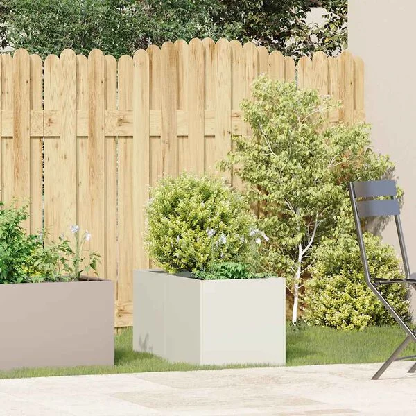vidaXL Jardinière blanc 40x80x40 cm acier laminé à froid