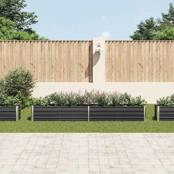 vidaXL Lit surélevé de jardin Acier galvanisé 320x40x45 cm Anthracite