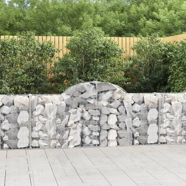 vidaXL Paniers à gabions arqués 9 pcs 200x30x80/100 cm Fer galvanisé