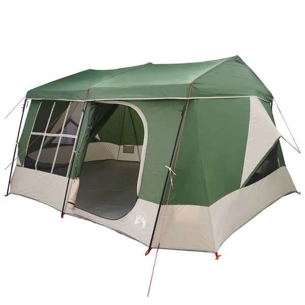 vidaXL Tente familiale avec auvent imperméable 9 personne Vert